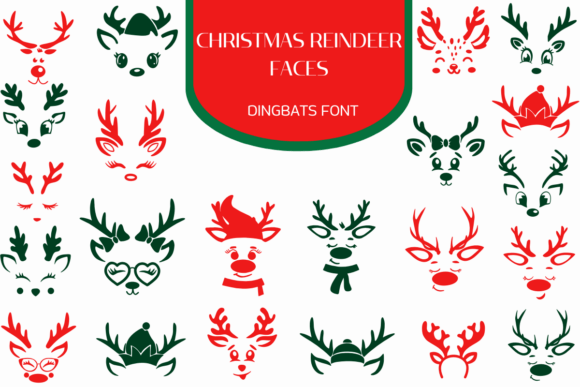 Christmas Reindeer Faces Font