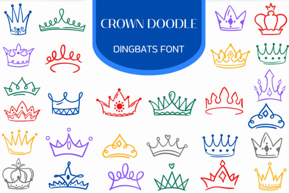 Crown Doodle Font for Creative Publishing