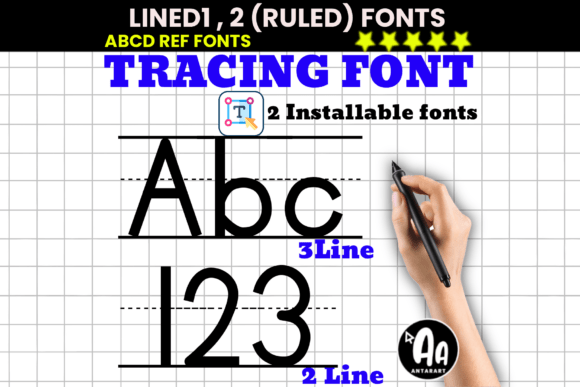 Lined Ruled Tracing Duo Font