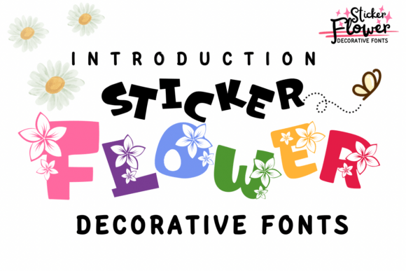 Sticker Flower Font for Web Design